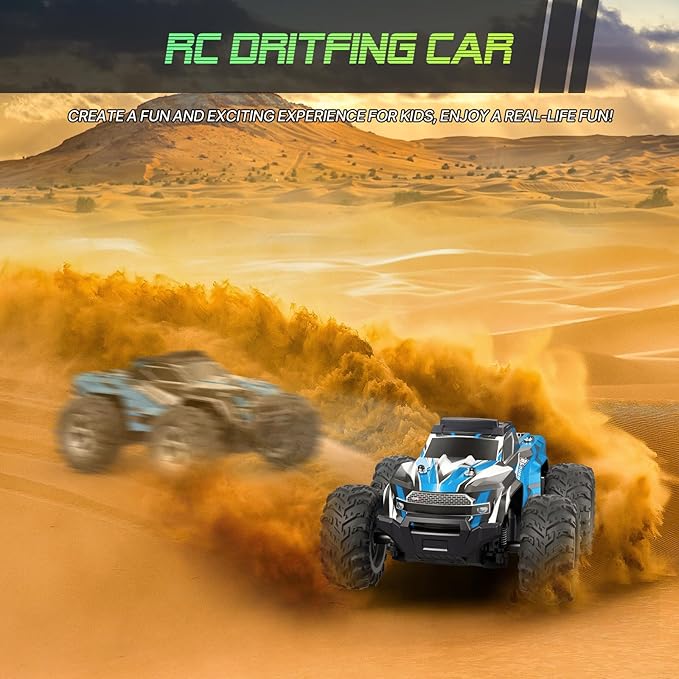 Remote Control Car for boys 1:16 Scale All Terrain RC CarsHigh Speed 25Km/h Fast Car with Colorful Led Light and spray 2x1300mAh Rechargeable Battery RC Truck Toy Car Gift for Teen Boys Girl Kids