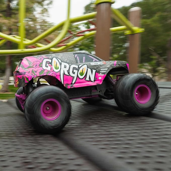 ARRMA RC Truck 1/10 Gorgon 2 Wheel Drive RTR Brushed Monster Truck Battery &amp Charger Included Purple ARA3230ST4