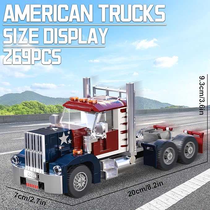 Semi Truck Building SetsCity Tow Truck Toy Building Block Set for Adults and Boys（268PCS）