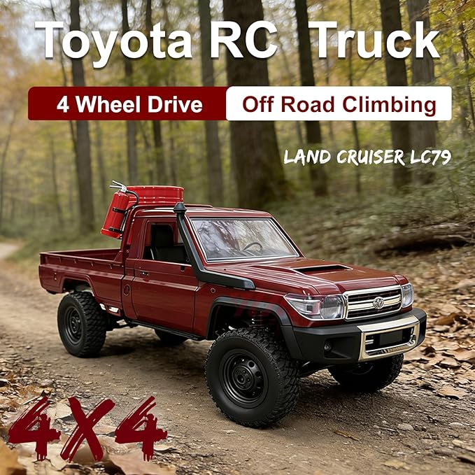 YUCT MN82 1/12 Toyota LC79 RC Rock Crawler 4x4 Off Road Pickup - 2.4Ghz RC Truck with 1200mAh Battery Extra Decor Parts All Terrain RTR for Adults