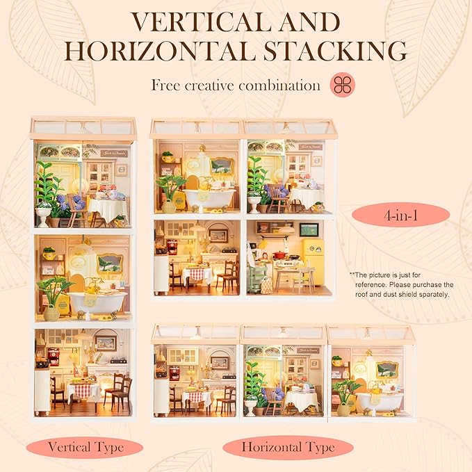 Rolife Super Creator-DIY Plastic Miniature House for Adults Mini Blocks Model Kit Building Sets DIY Crafts/Hobbies/Building Blocks Toys for Adults (Pop Bubble Bathroom)