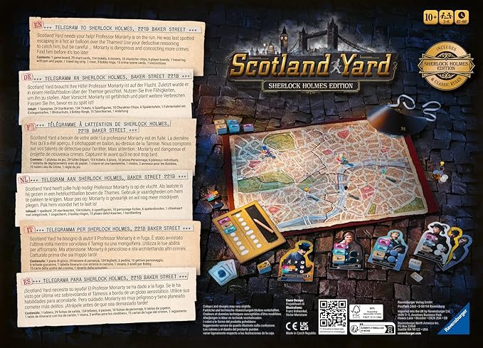 Ravensburger Scotland Yard Sherlock Holmes Edition - Strategy Game for Ages 8+ | Engaging Brain Teaser | Ideal for Family Game Night Award-Winning Game