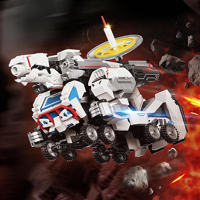 Transform Building Block Set Lunar Rover Mech Brick Movable Joints Construction Toy 646PCS Creative Collectible Action Figure Model Kit for Kids Ages 6+