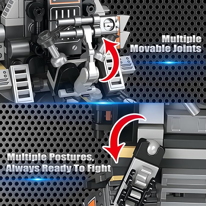 HIGH GODO Black Empire Mech Building Blocks Set for Adults Motorized Robot Building Toy with Multiple Weapons Combat Armor Style Warrior Collectible Gifts for Fans Man Teens Ages 14+ (684 Pieces)