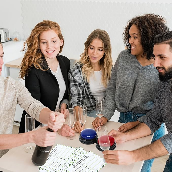 Family Reunion Friendly Feud Game with 2 Answer Buzzers Feud Cards for Game Night Fun Trivia Quiz for Party Groups Team Building(Colorful Family)