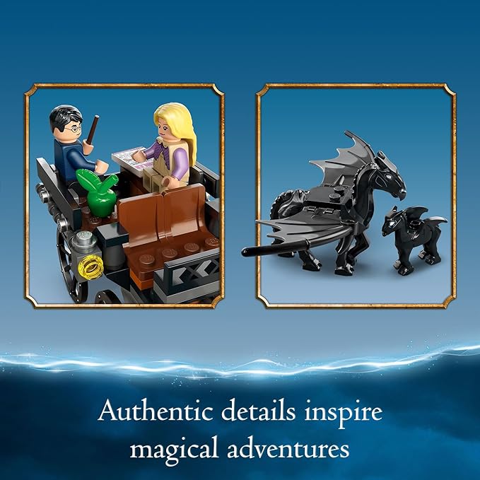 LEGO Harry Potter Hogwarts Carriage &amp Thestrals Set 76400 Building Toy for Kids 7 Plus Years Old with 2 Winged Horse Figures and Luna Lovegood Minifigure