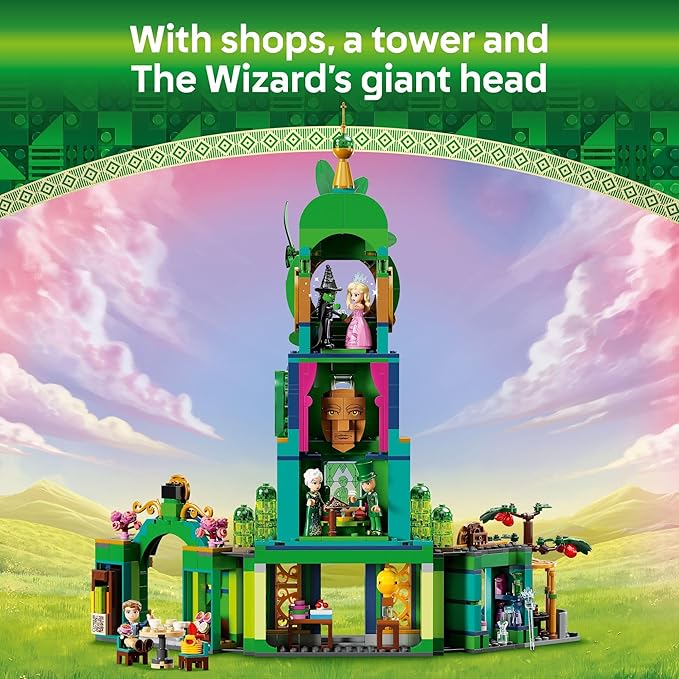 LEGO Wicked Welcome to Emerald City Building Toy - Wicked Toy for Kids Ages 9+ - Gift for Girls and Boys with Tower Model Glinda &amp Elphaba Minidolls - 75684