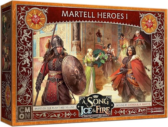 A Song of Ice and Fire Tabletop Miniatures Game Martell Heroes I Box Set (Multilingual Edition) - Strategy Game for Adults Ages 14+ 2+ Players 45-60 Minute Playtime Made by CMON