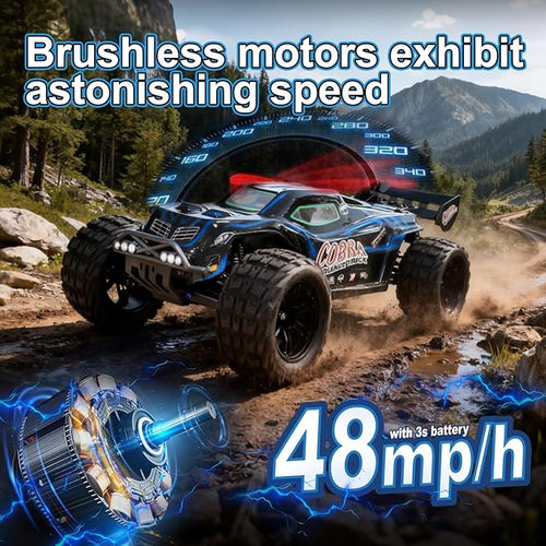 1/8 High Speed RC Cars for Adults 4WD Off-Road Electric Truggy with 3S 5000mAh LiPo Battery &amp 3660 Brushless Motor RTR RC Truck Hobby with LED Lights for All Terrain