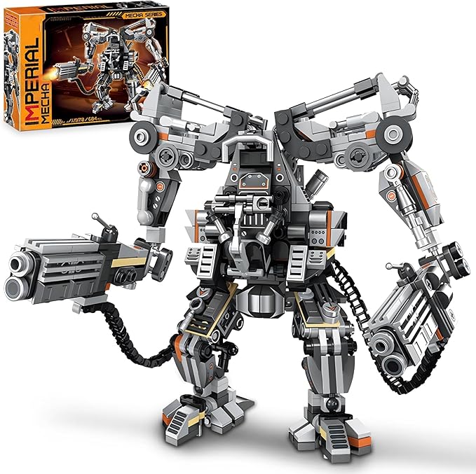 HIGH GODO Black Empire Mech Building Blocks Set for Adults Motorized Robot Building Toy with Multiple Weapons Combat Armor Style Warrior Collectible Gifts for Fans Man Teens Ages 14+ (684 Pieces)