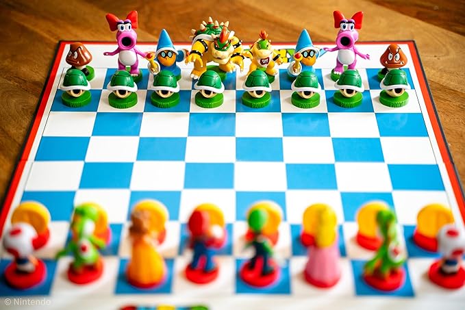 Super Mario Chess Set 32 Custom Sculpt Game Pieces Including Iconic Characters: Mario Luigi Peach Toad Bowser Super Mario Themed Chess Game