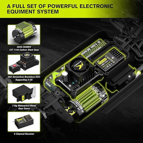 1/14 Brushless RC Cars Monster Truck RC Truck 50+ MPH 4WD Waterproof Red Ages 8+