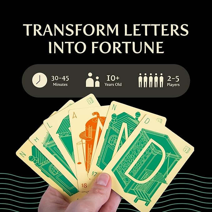 Letter Tycoon: Mensa Select Word-Building Strategy Game for Families and Friends Ages 10+ 2-5 Players