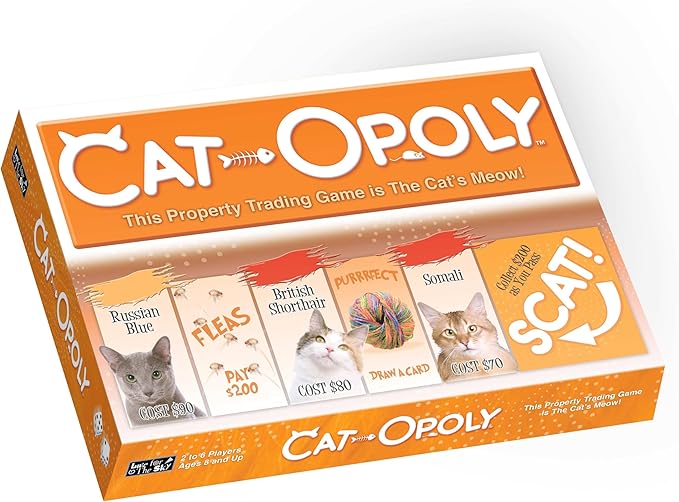 Late for the Sky CAT-opoly Cat Board Game Family Property Trading Strategy for 2-6 Players Ages 8+ Educational Breed Facts Tokens Screen-Free Fun