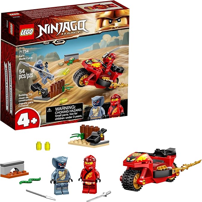 LEGO NINJAGO Legacy Kai’s Blade Cycle 71734 Ninja Motorcycle Playset Building Kit Featuring NINJAGO Kai and a Snake New 2021 (54 Pieces)