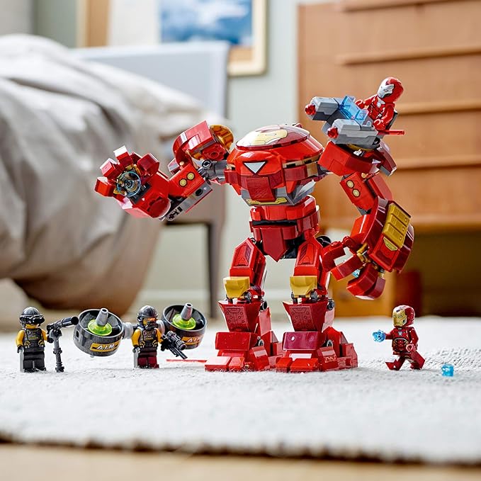LEGO Marvel Avengers Iron Man Hulkbuster Versus A.I.M. Agent 76164 Cool Interactive Brick-Build Avengers Playset with Minifigures (456 Pieces)