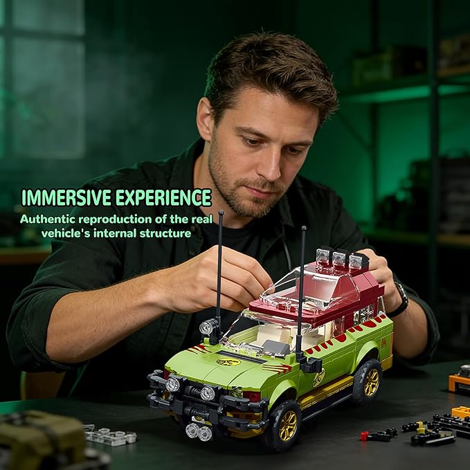 Dinosaur Classic Off-Road Vehicle Building Set 3-in-1 All-Terrain Car Trucks Collection Model Kit for Adults -1632PCS
