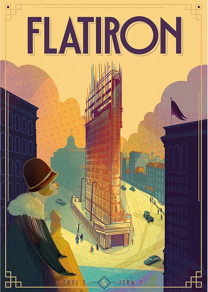 Flatiron Board Game - Build The Iconic New York Skyscraper! Architectural Strategy Game Fun Family Game for Kids &amp Adults Ages 12+ 1-2 Players 45 Minute Playtime Made by Ludonova