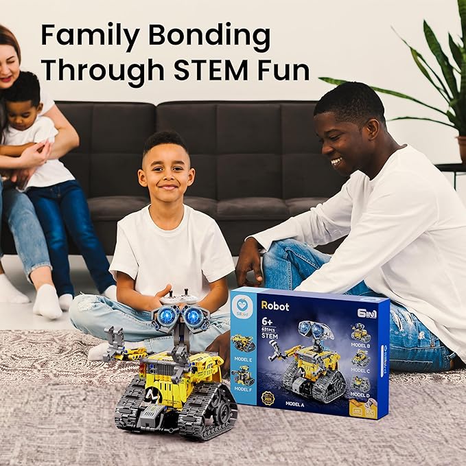 Sillbird Robot Building Kit with Remote Control Gifts for Kids Boys Ages 8-13 Coding STEM Robotic Technic Racer Car Toys for Birthday Build 6in1 Model with 631 Pieces