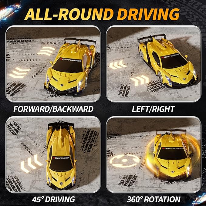 1:10 Big Size Transform RC Car Gesture Sensing Transformation 2.4GHz Remote Control Car One Button Deformation to Robot with LED Lights Transforming Toy Cars Gift for Kids Age 8-12 Years Old Boys