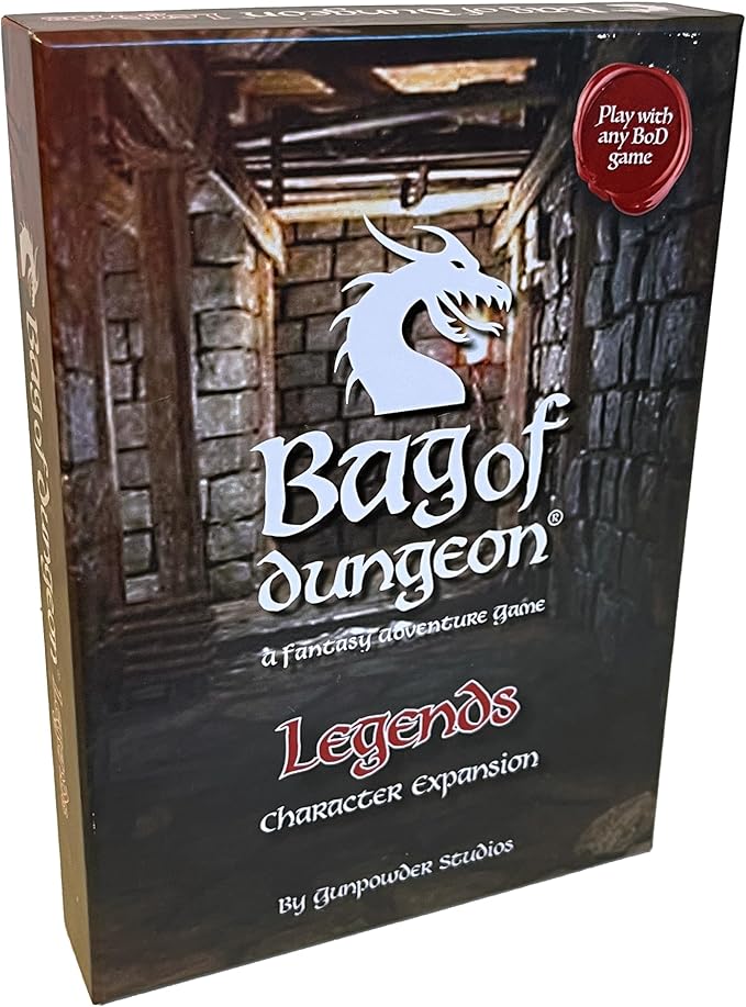 Bag of Dungeon Bag of Dungon Legends Character Expansion Pack - use with Any Board Game - with Added Destiny Skill Cards Encounter Cards and 4 new Brave Heroes - (2nd Edition)