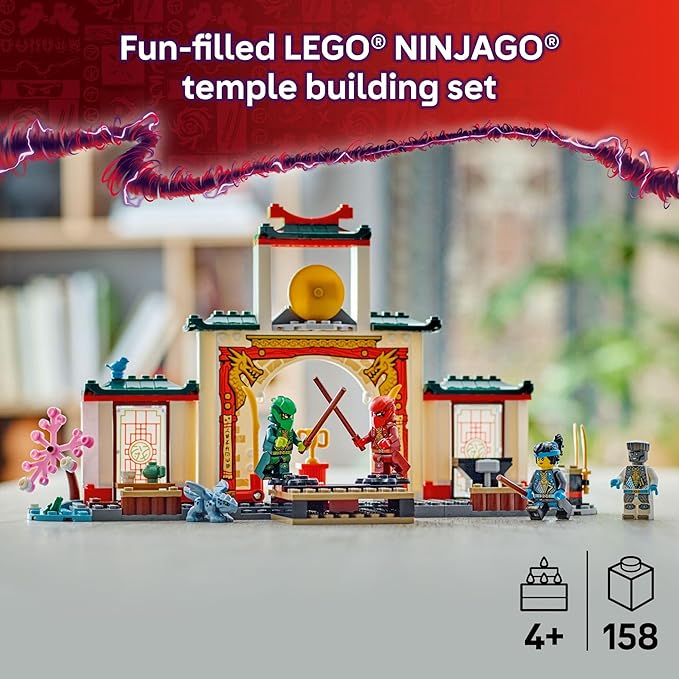 LEGO NINJAGO Ninja Spinjitzu Temple Building Toy Playset - Pretend Play Preschool Ninja Toy for Kids Boys and Girls Ages 4+ - with 4 Minifigures - Gift Idea for Birthdays - 71831