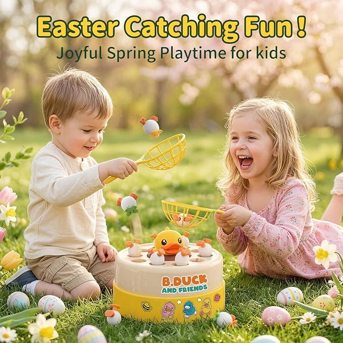 B.Duck Games for Kids Age 4-6 Board Games Bounce and Catch Duck Toys for Kids 4-8 Family Board Games for 5-7 Boys Girls Birthday Gifts Christmas Party Games for Toddlers 3-5