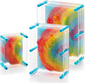 Hacaroa 3 Pack 3D Pin Art Toy Rainbow Plastic Pin Art Board Sensory Toys Pin Impression Sculpture Needle Toy for Autistic Children Kids Adults 3 Sizes