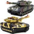 1/28 RC Battle Tank Set Remote Control Army Toy That Shoots for Kids and Adults 2.4G Military Tank Model Toy for Boys Age 6+ Years Old with Sound and Lights
