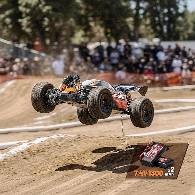 RC Cars 1:18 High-Speed RC Off-Road Truck for Adults &amp Boys36KM/H RC Car with Metal Drivetrain Dual Rechargeable Batteries Splash-Proof Electronics Portable Remote Control Car for Outdoor Fun