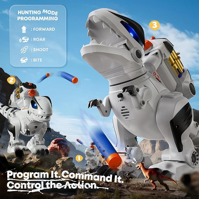 Ruko 8809 Remote Control Robot Dinosaur Toys for Kids Large Rechargeable Toys STEM Programmable Interactive with Sound Effects Birthday Gifts for Boys &amp Girls Age 3 4 5 6 7 8