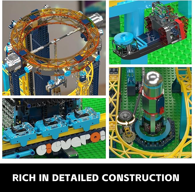 Mould King 11031 Roller Coaster Building Kit Space Elevator Track Construction Blocks Toys with Motors Ideal Gift Toy for Adult (3118 Pieces)