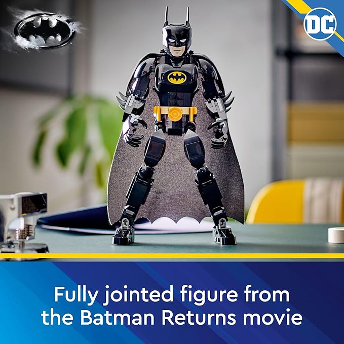 LEGO DC Batman Construction Figure 76259 Buildable DC Action Figure Fully Jointed DC Toy for Play and Display with Cape and Authentic Details from the Batman Returns Movie Batman Toy for 8 Year Olds