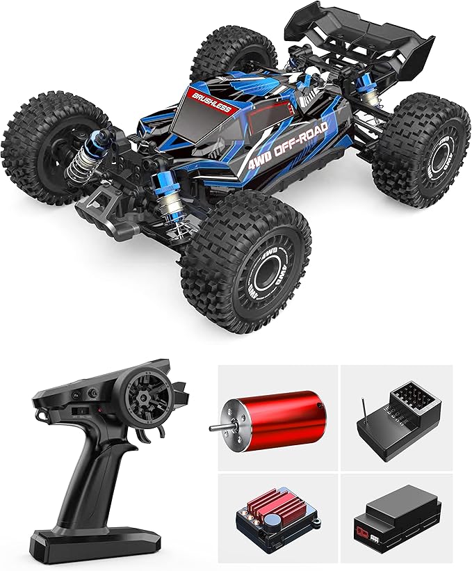 MJX Hyper GO 16207 with 3S Battery 1/16 RTR Brushless RC Cars 62KM/H Fast RC Truck 4WD All-Road Remote Control Cars for AdultsElectric Powered Hobby RC Buggy Gift for Adult