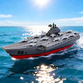 Remote Controlled Warship Battleship Aircraft Carrier 10km/h 4WD 2.4G RC Boat On Water Lakes Pools Exhibits Models for 14Y+ Beginners