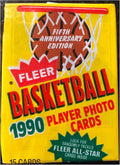 Fleer 1990 Basketball NBA Collectible Trading Cards 10 Unopened Packs (15 Cards per Pack 150 Cards Total) - Randomly Inserted All Pro Cards - Michael Jordan Larry Bird Isiah Thomas Reggie Miller
