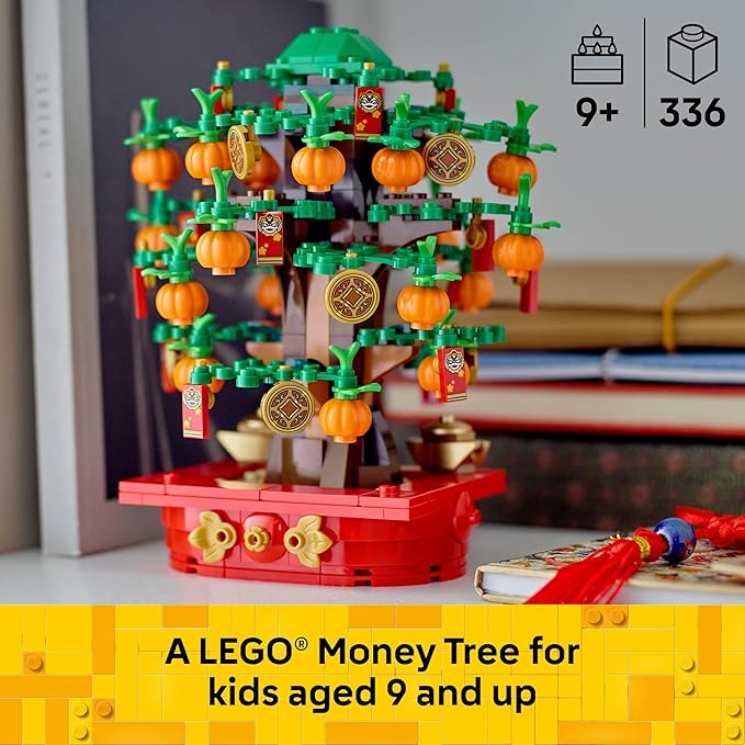 LEGO Money Tree - Lunar New Year Building Toy - Kids Chinese Culture Learning and Educational Toy for Boys and Girls Ages 9+ - Holiday Decorations for Table - 40648