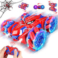 Spider RC Cars for 4 5 6 7 8 Year Old Boys - 2.4Ghz Rechargeable Double Sided Remote Control Stunt Car 360°Rotating 4WD Off-Road RC Drift Car with Light Birthday Xmas Gifts for Kids Age 4-6 5-7 8-12