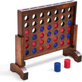 GoSports 1 Foot Width Wooden 4 in a Row Game - Choose White or Dark Stain – Includes Connect Coins Portable Case and Rules