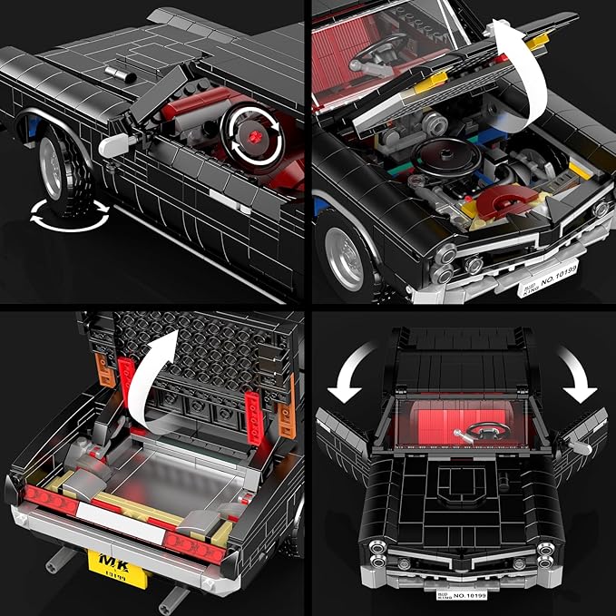 Mould King 10199 Classic Sports Cars Building Sets MOC Blocks Collectible Car Model Kits Racing Car Building Kits Birthday Gifts for Adults/Teens 14+ (1563 Pieces)