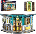 Reobrix Book Nook Building with Light Streetscape BookNook Building Kit 66032 for Bookshelf&ampHome Decor 2899 PCS Bookend Model Toy Gift for Adults 14+