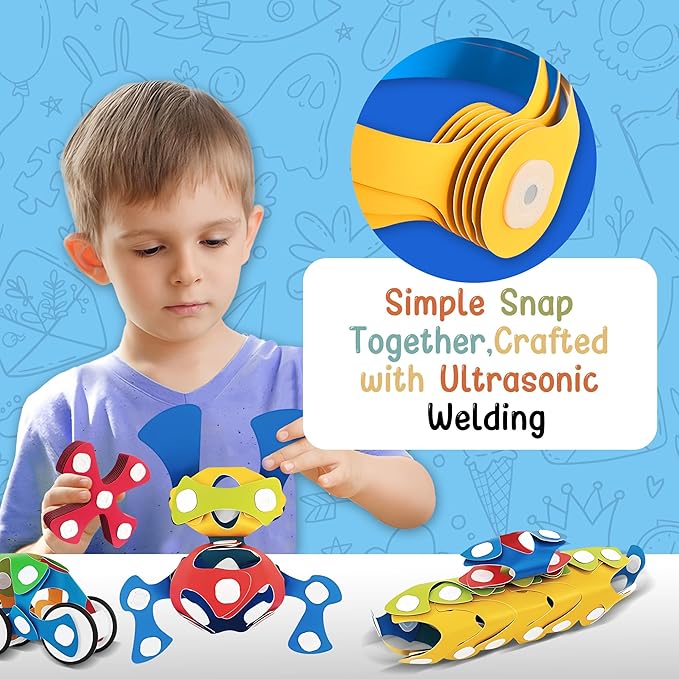 Flexible Building Blocks Set Creative Construction Toys for Kids Educational Fun for 3+ Years Old Enhances Hand-Eye Coordination and Creativity