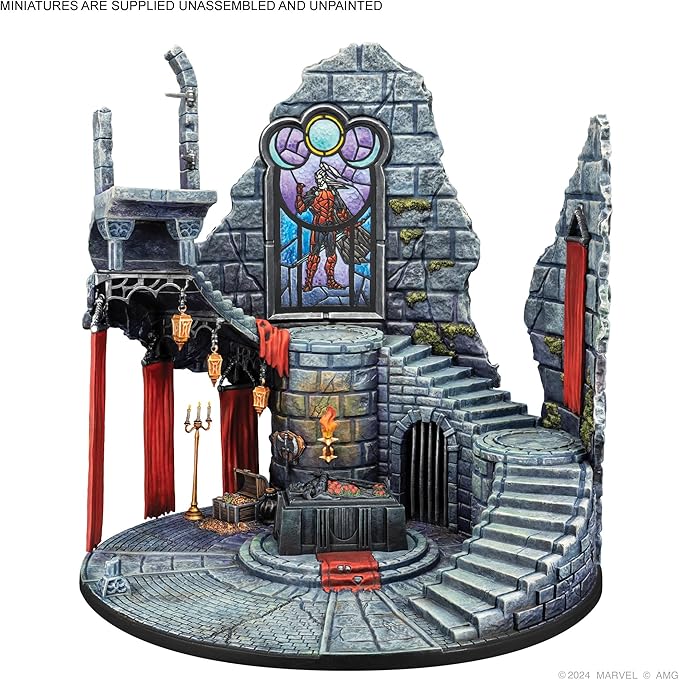 Marvel: Crisis Protocol - Tomb of Dracula Terrain Pack - Iconic Gothic Castle Piece Tabletop Superhero Game Ages 14+ 2 Players 90 Minute Playtime Made by Atomic Mass Games