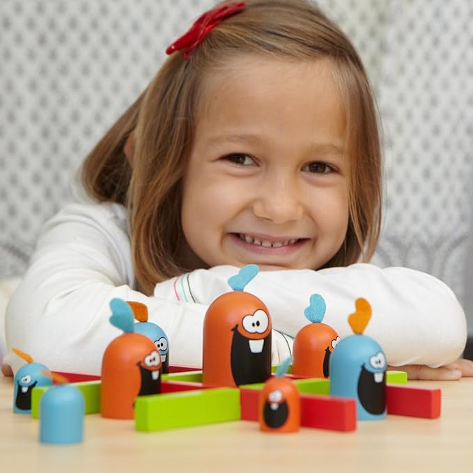 Gobblet Gobblers Fun Strategy Board Game - Award Winning Kids and Family Friendly Educational Board Game by Blue Orange Games- THE ORIGINAL GAME All Wooden - 2 Players for Ages 5+
