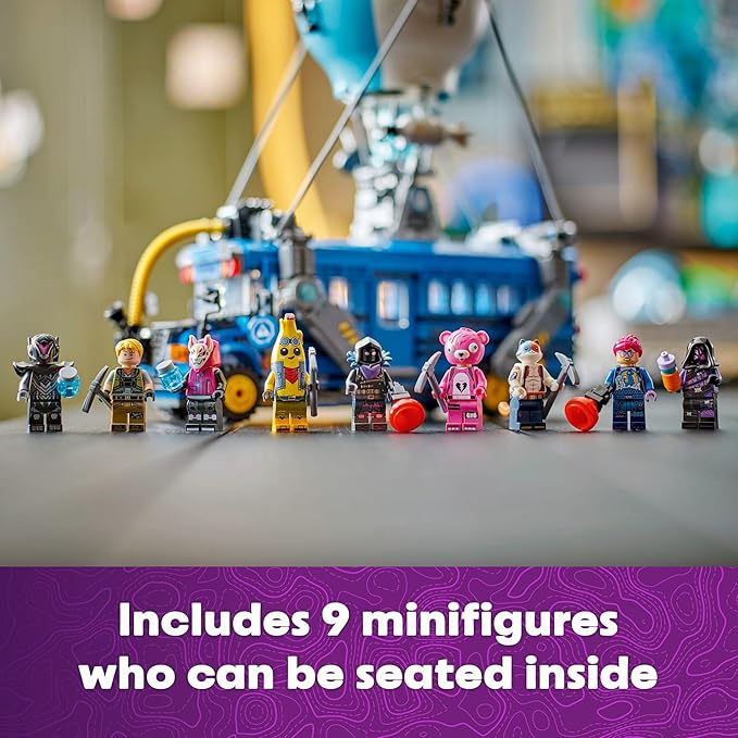 LEGO Fortnite Battle Bus Building Toy - Collectible Fortnite Toy for Kids Boys &amp Girls Ages 10+ - Pretend Play Set with 9 Minifigures from Video Game - Gift for Birthdays - 77073
