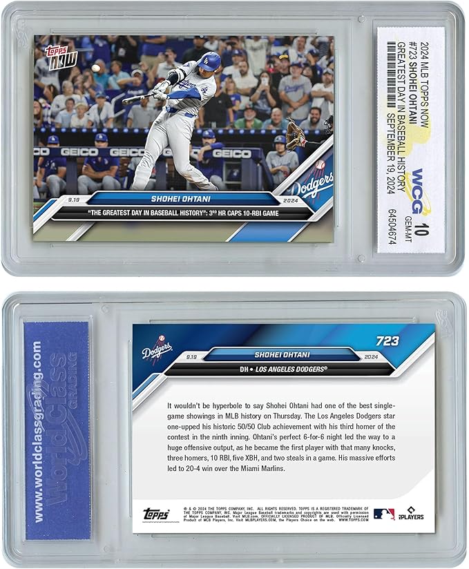 2024 Topps Now SHOHEI OHTANI Greatest Day in Baseball Card #723 - Graded GEM Mint 10