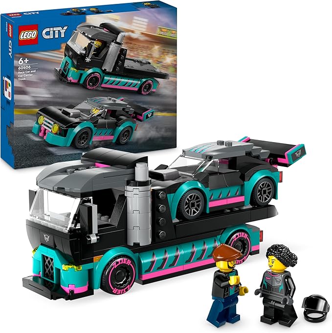 LEGO 60406 City Autotransporter mit Rennwagen 2 Minifiguren Laderampe