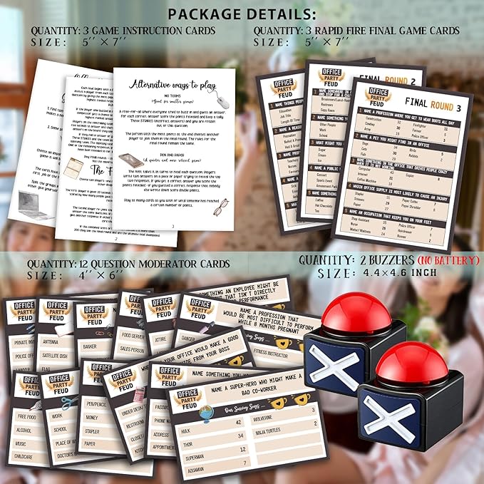 Office Friendly Feud Quiz Family Feud Quiz Office Party Games Team Building Games Feud Trivia Quiz (with 2 Buzzers)