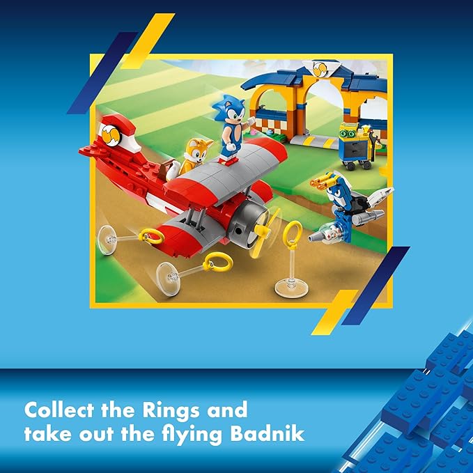 LEGO Sonic The Hedgehog Tails’ Workshop and Tornado Plane 76991 Building Toy Set Airplane Toy with 4 Sonic Figures and Accessories for Creative Role Play Gift for 6 Year Olds who Love Gaming