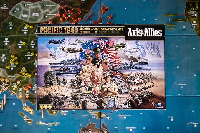 Renegade Game Studios Axis &amp Allies 1940 Pacific Second Edition WWII Strategy Board Game War Miniatures Two to Four Players Ages Fourteen Plus